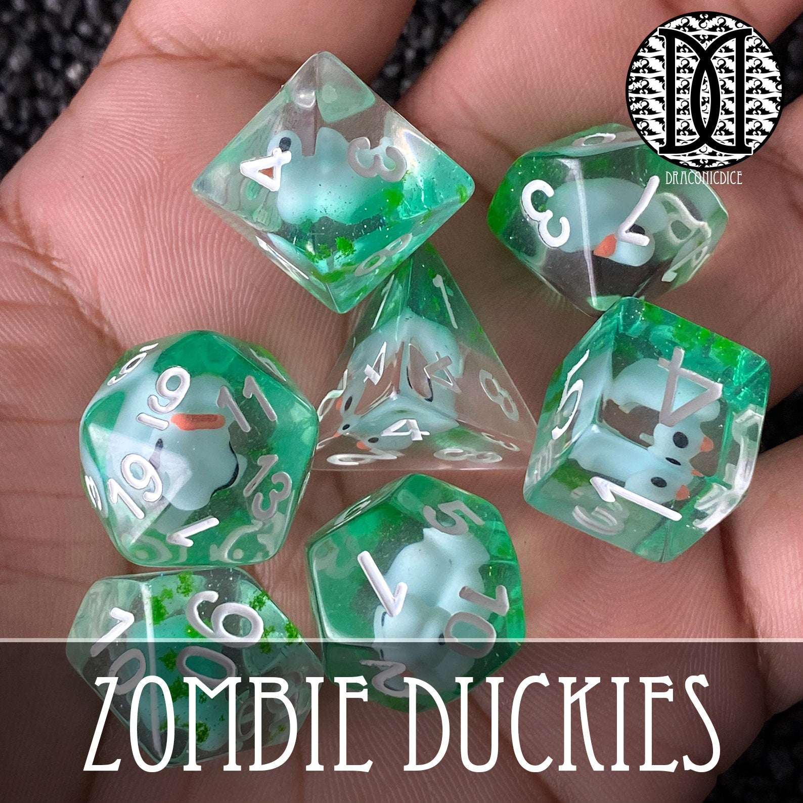 Zombie Duckies DND/TTRPG Dice set - Dicemaniac