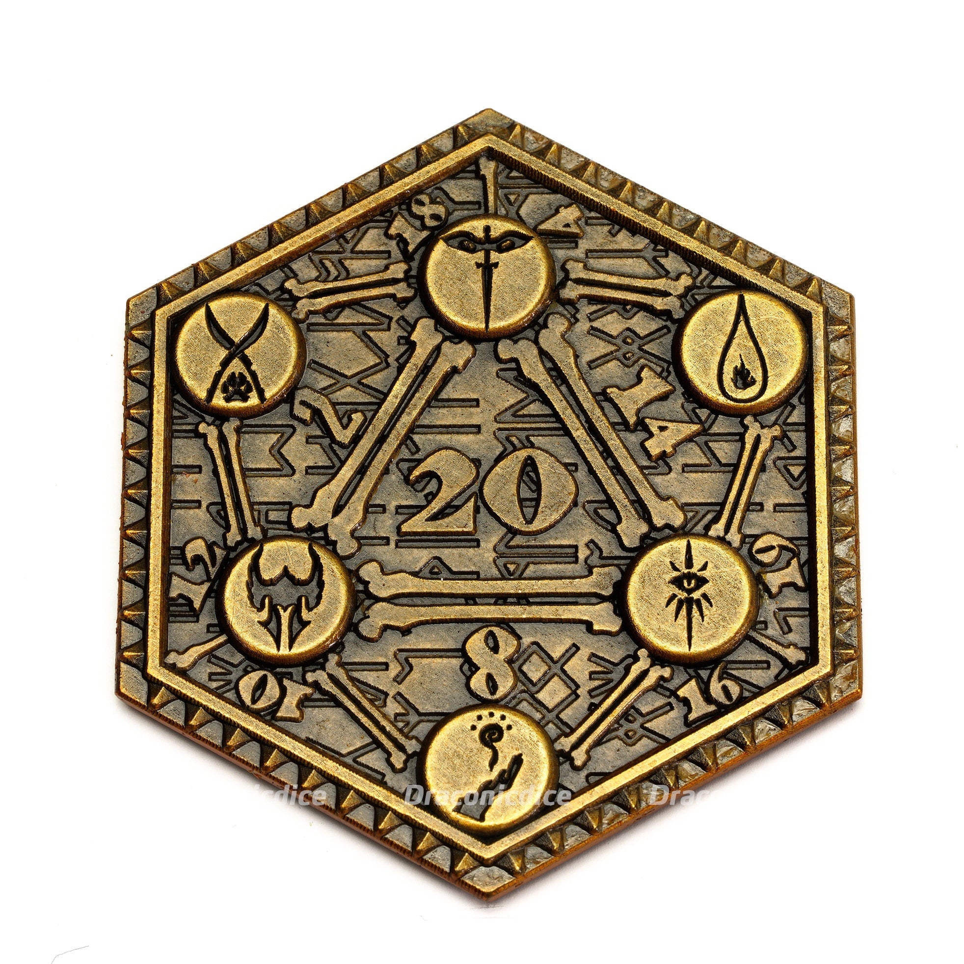 Golden D2 DND/TTRPG Coin - Dicemaniac