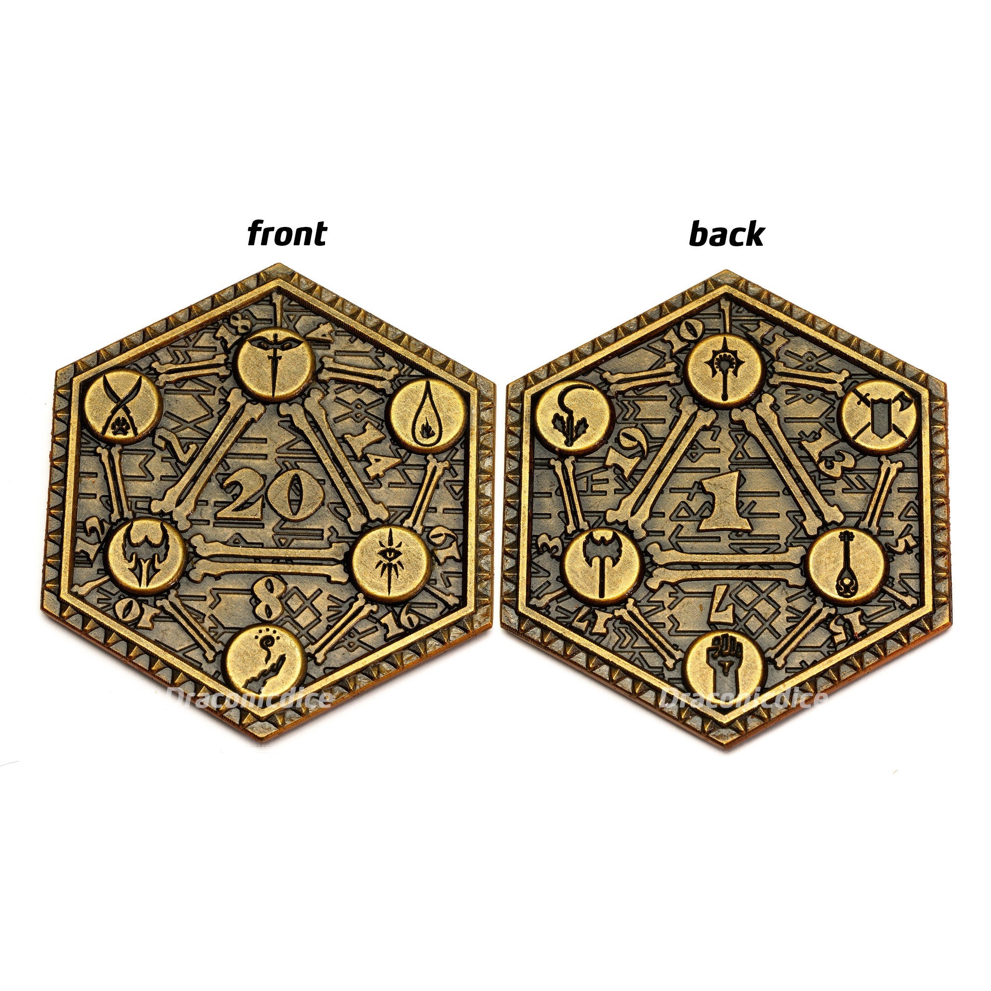 Golden D2 DND/TTRPG Coin - Dicemaniac