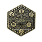 Aged Brass D2 TTRPG/DND Coin - Dicemaniac