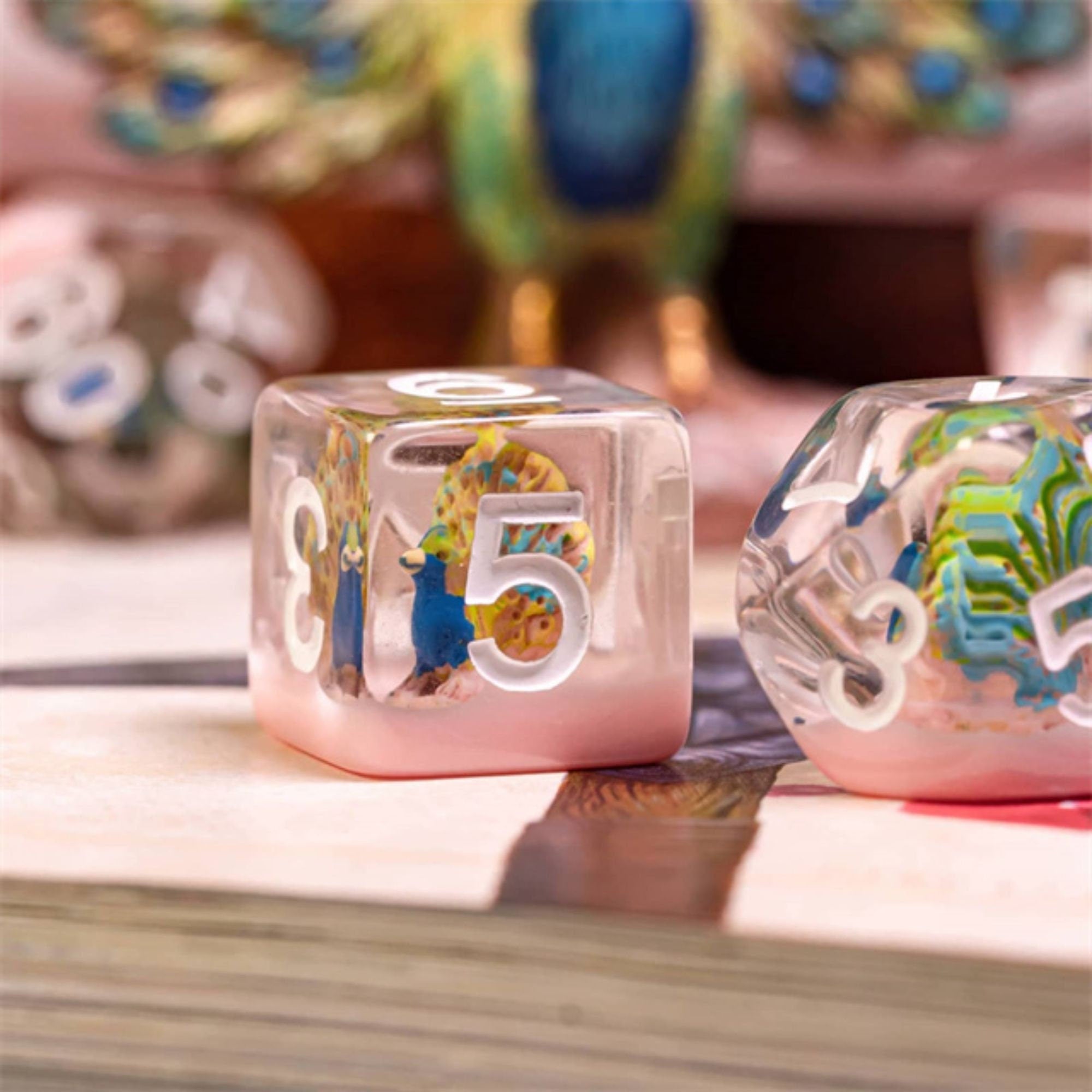 Peacock Paradise DND/TTRPG Dice set - Dicemaniac