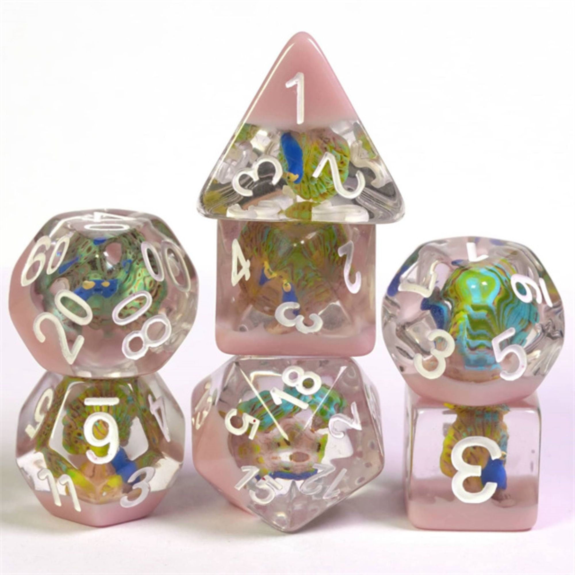 Peacock Paradise DND/TTRPG Dice set - Dicemaniac