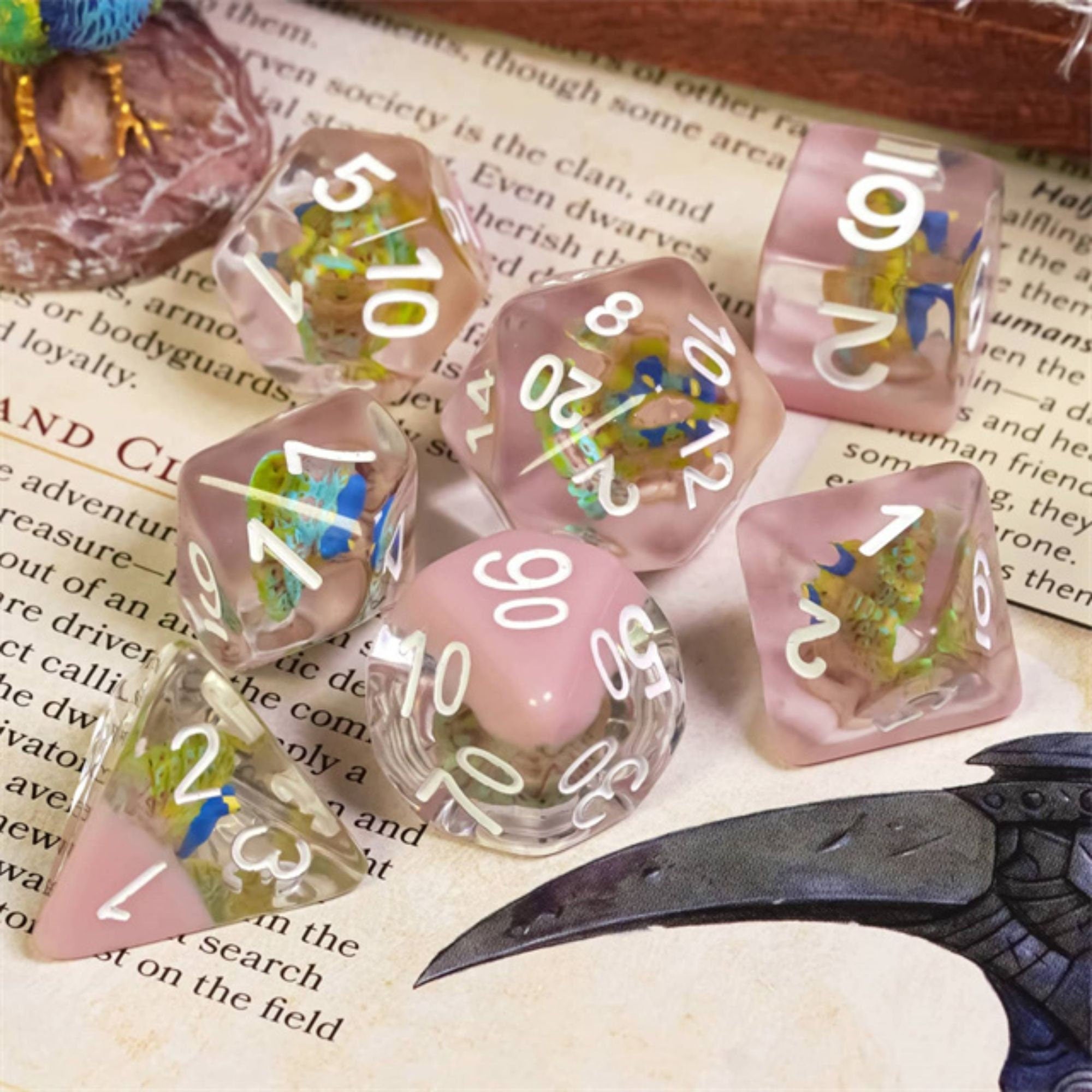 Peacock Paradise DND/TTRPG Dice set - Dicemaniac