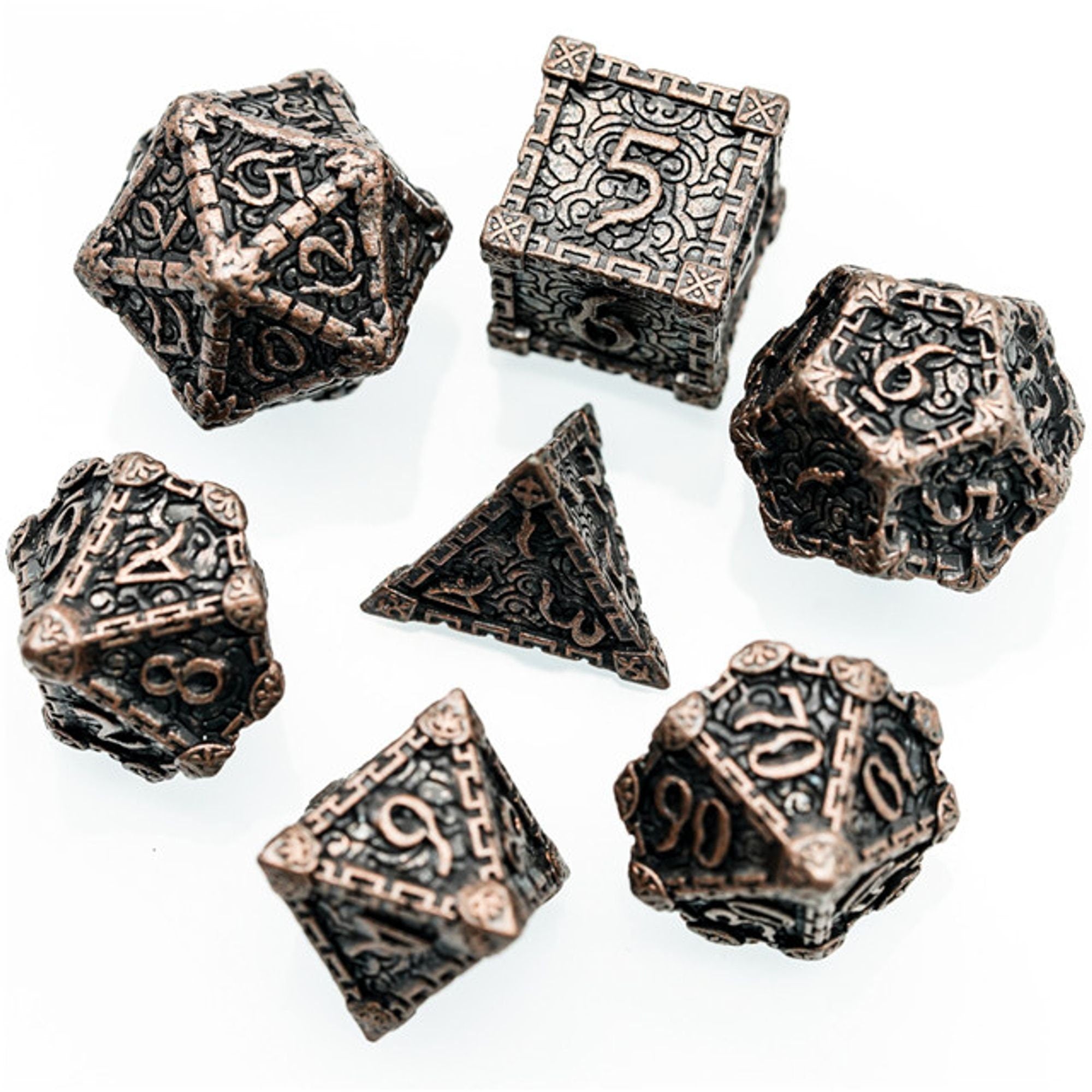 Dagger of Venom Dark Copper Metal Rogue Style DND/TTRPG Dice set - Dicemaniac