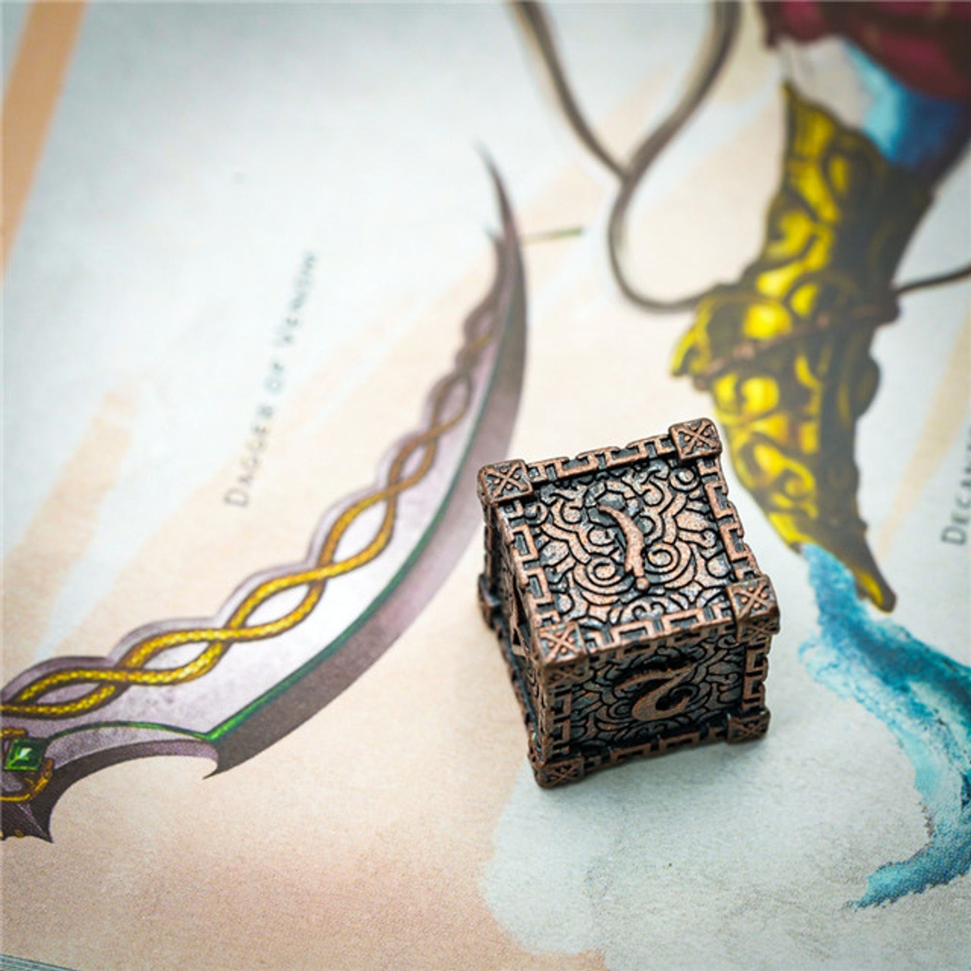 Dagger of Venom Dark Copper Metal Rogue Style DND/TTRPG Dice set - Dicemaniac
