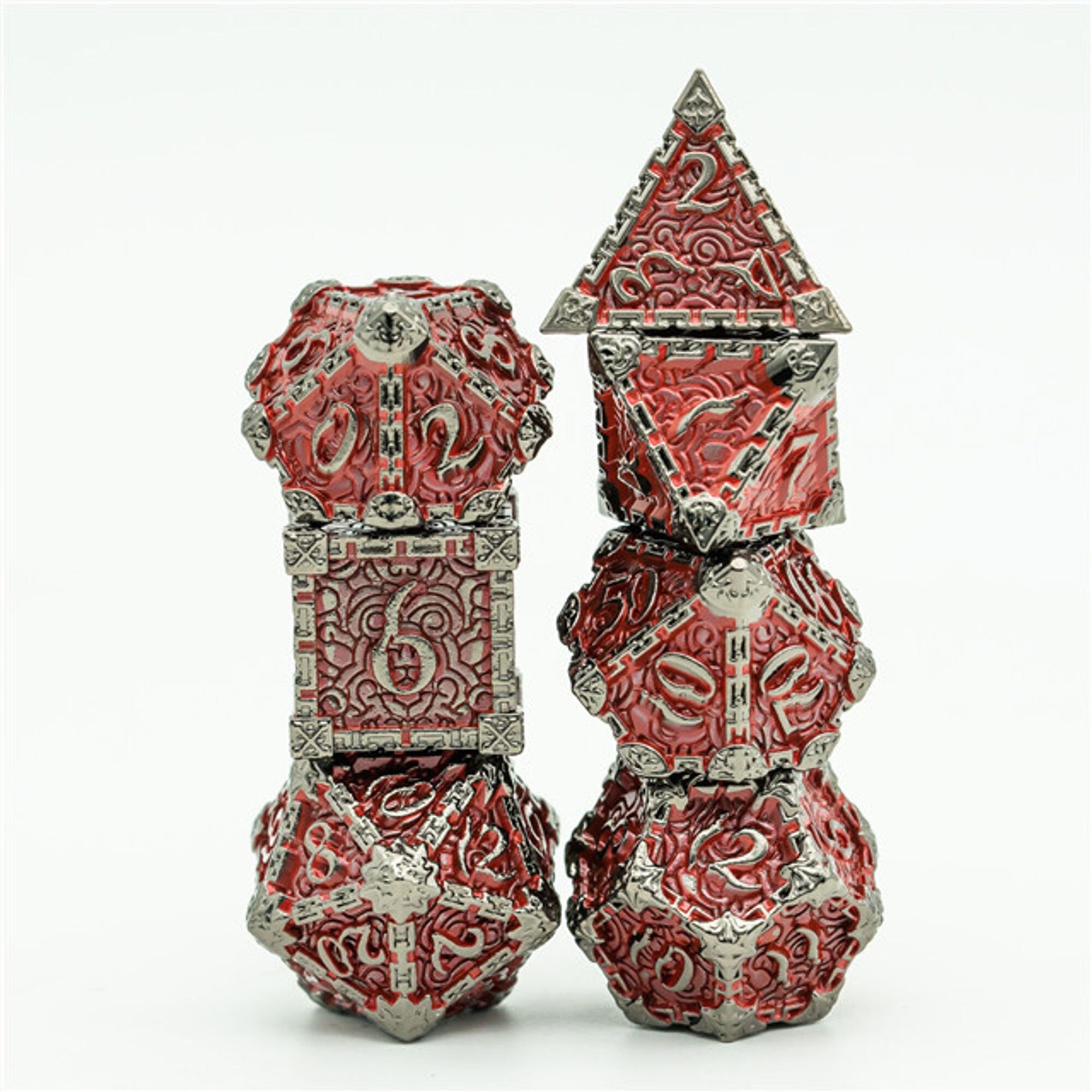 Dagger of Venom Ancient Red Metal Rogue Style DND/TTRPG Dice set - Dicemaniac