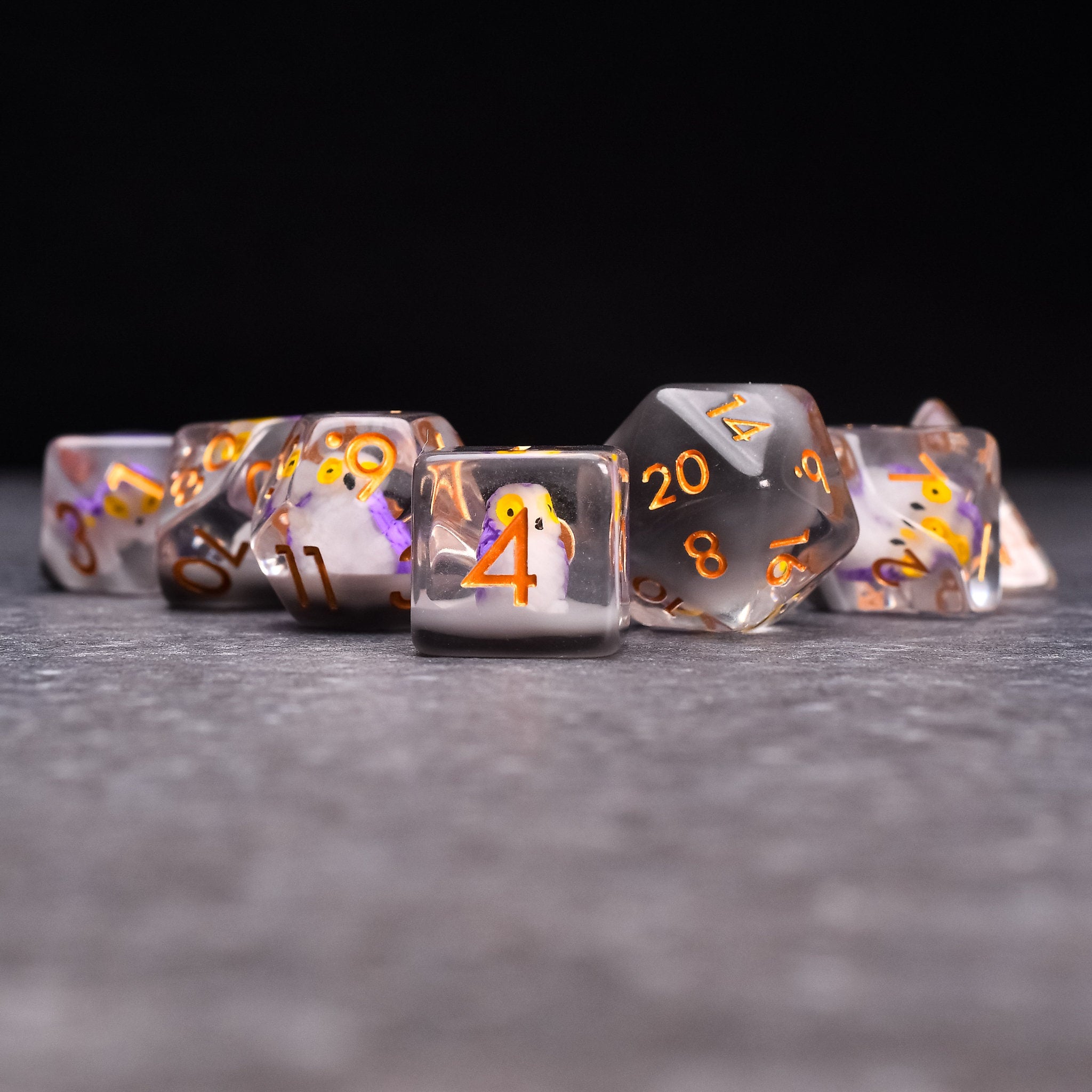Purple Owl DND/TTRPG Dice set - Dicemaniac