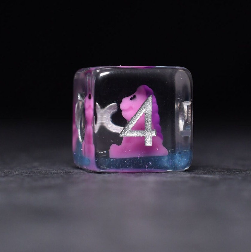 Pink Dinosaur DND/TTRPG Dice set - Dicemaniac