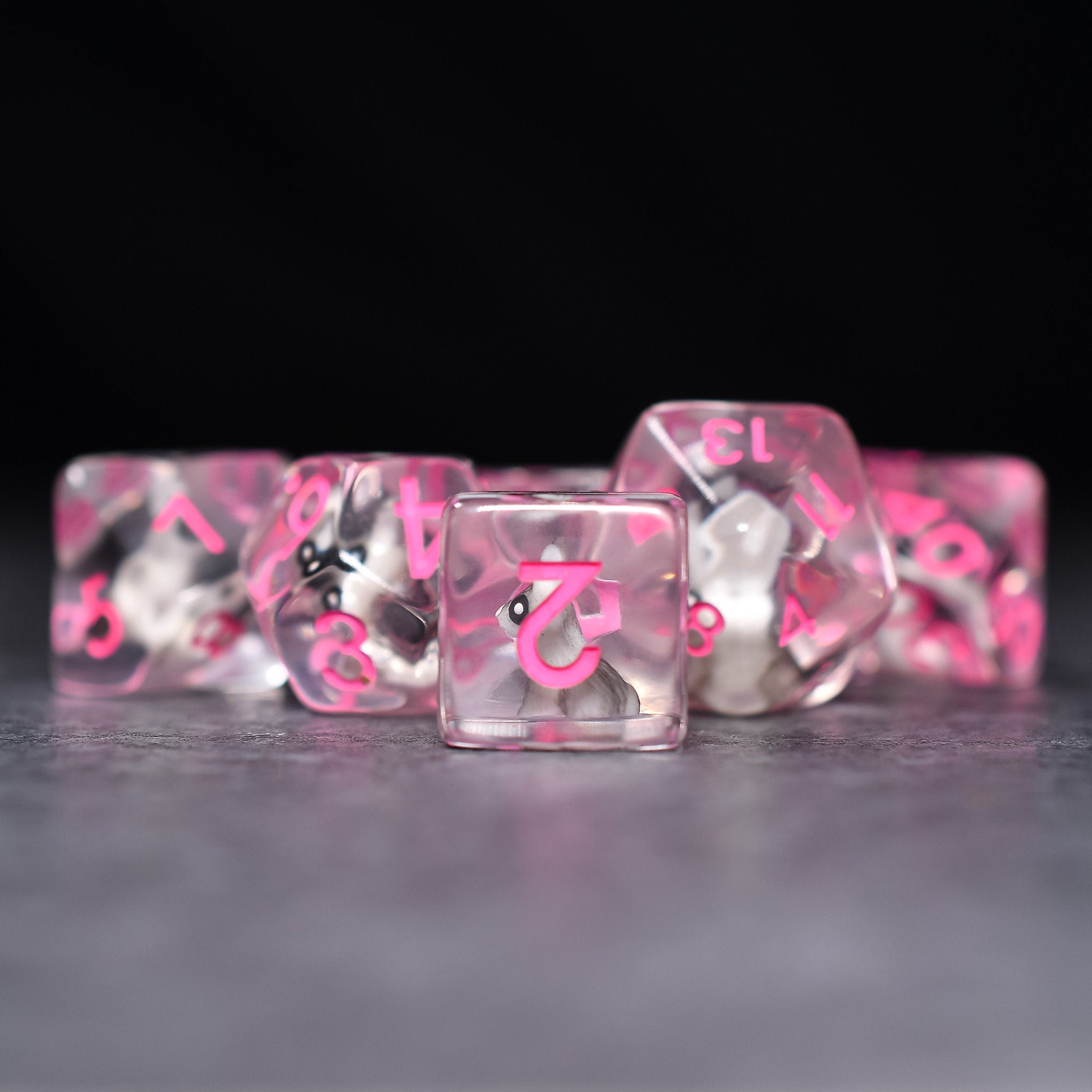 Pink Bunny Rabbit DND/TTRPG Dice set - Dicemaniac