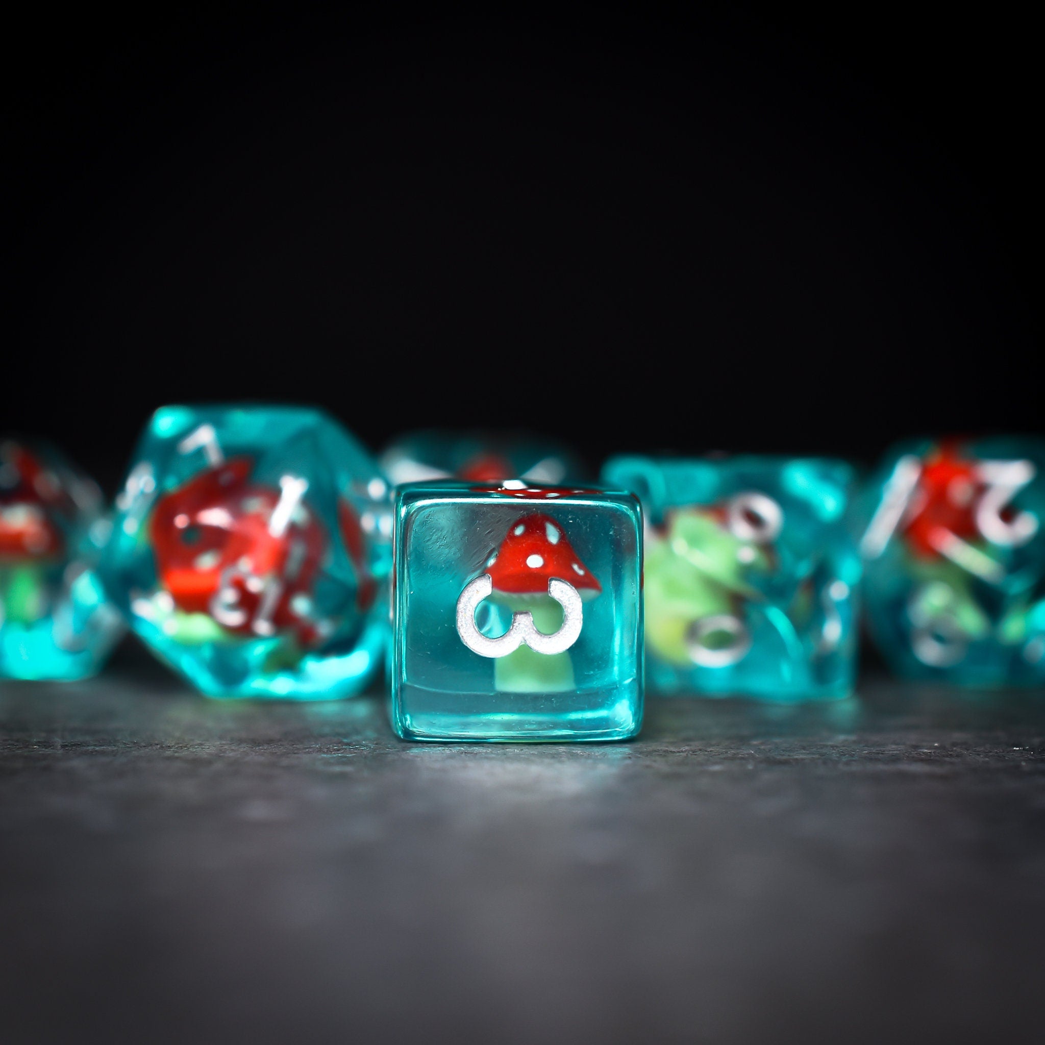 Red Mushroom DND/TTRPG Dice set - Dicemaniac