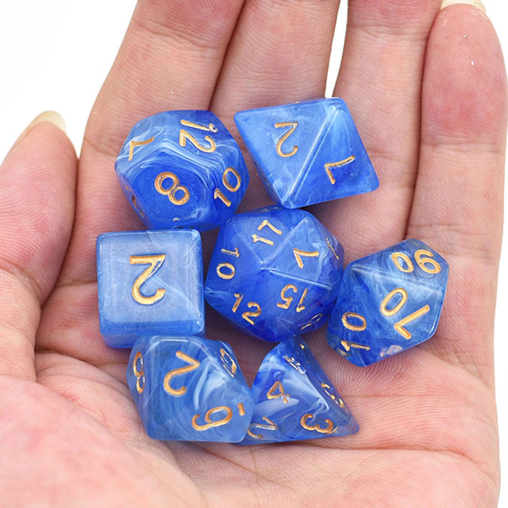 Blue Sea Glass DND/TTRPG Dice set - Dicemaniac