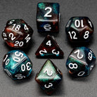 Sea Glass Red and Blue Glitter DND/TTRPG DICE SET - Dicemaniac