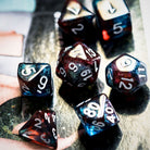 Sea Glass Red and Blue Glitter DND/TTRPG DICE SET - Dicemaniac