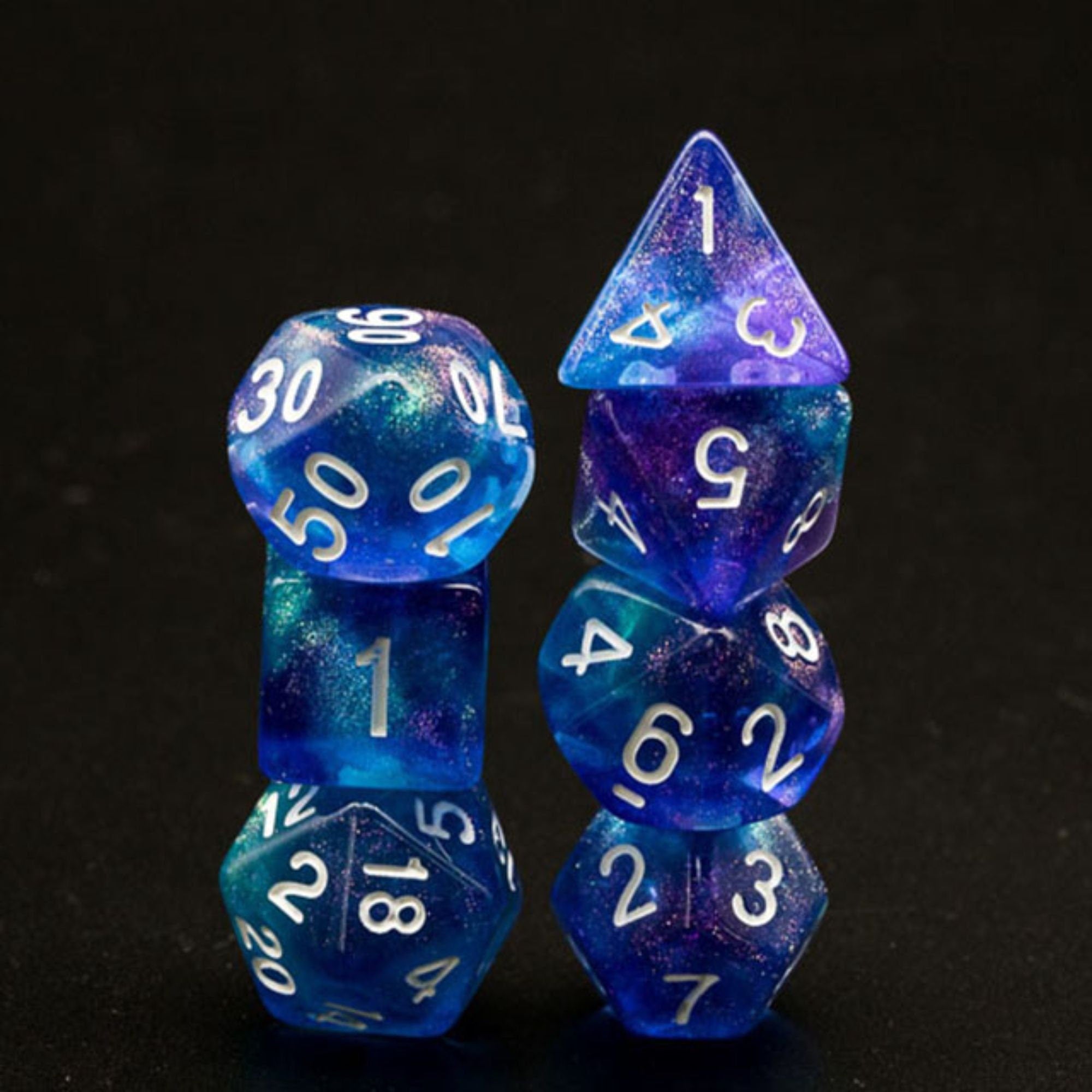 Sea Glass Purple and Blue DND/TTRPG Dice set - Dicemaniac