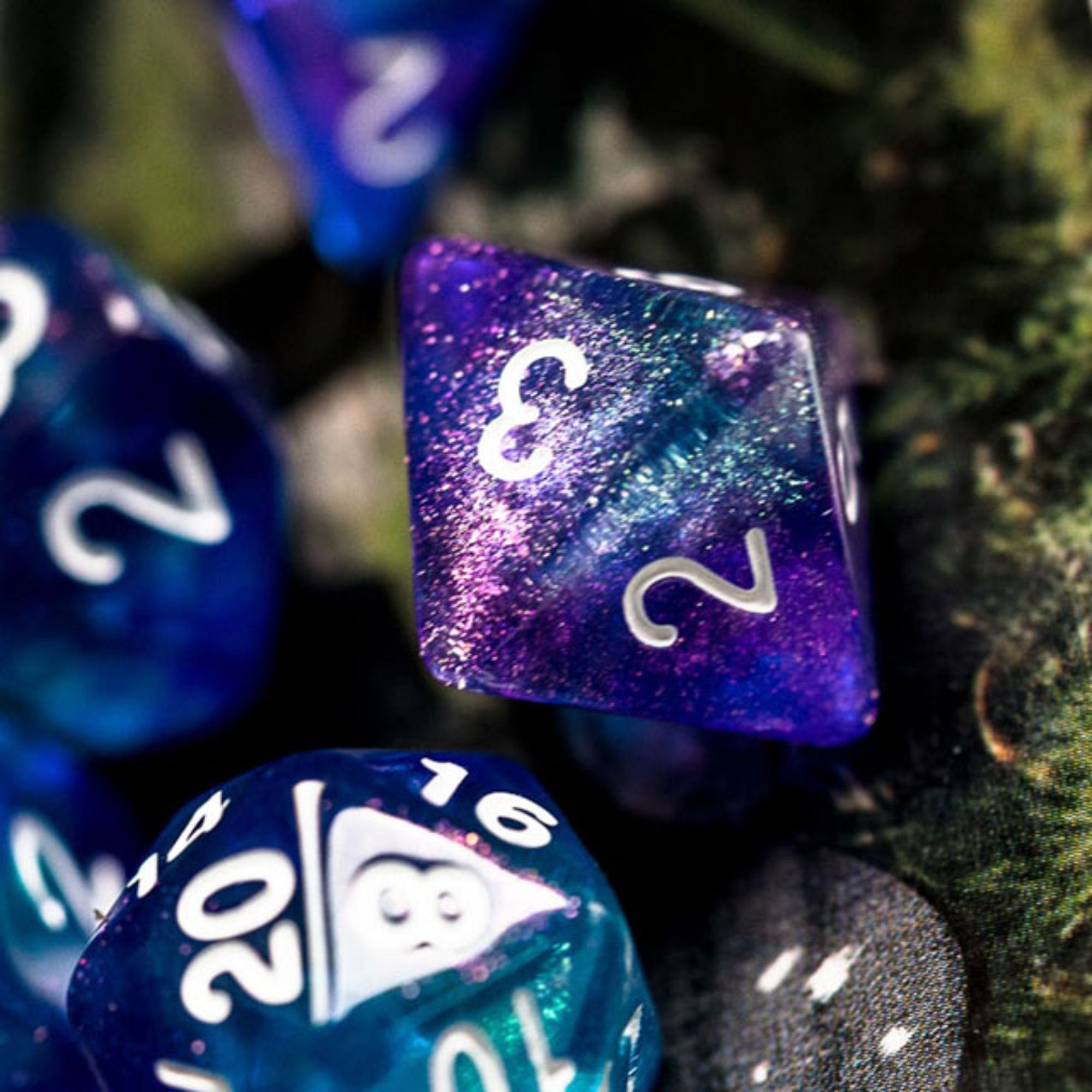 Sea Glass Purple and Blue DND/TTRPG Dice set - Dicemaniac
