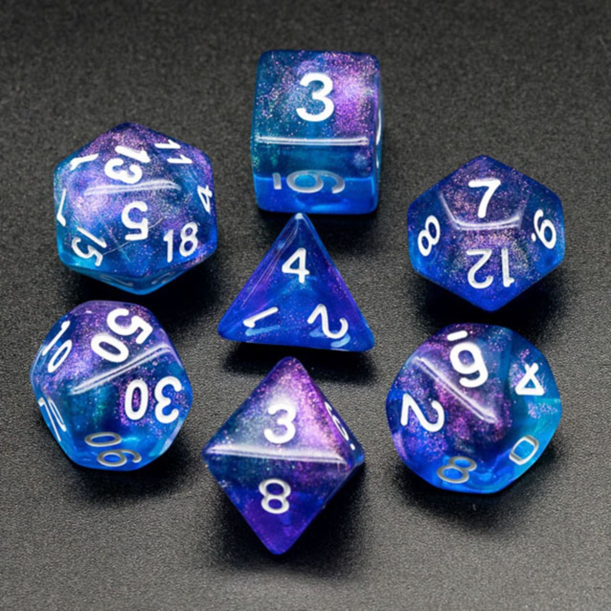 Sea Glass Purple and Blue DND/TTRPG Dice set - Dicemaniac