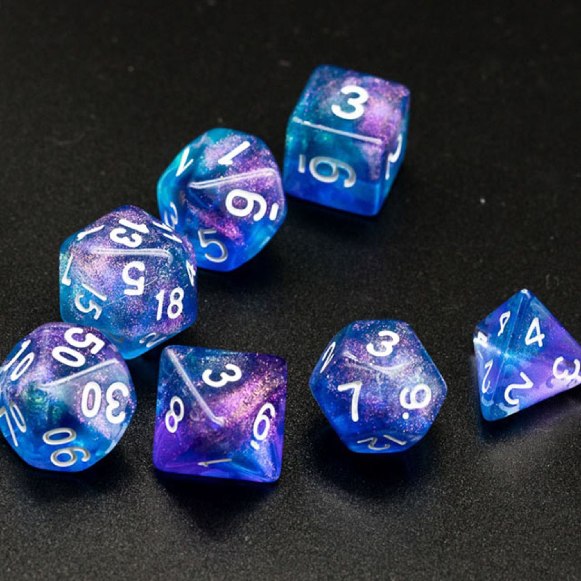 Sea Glass Purple and Blue DND/TTRPG Dice set - Dicemaniac