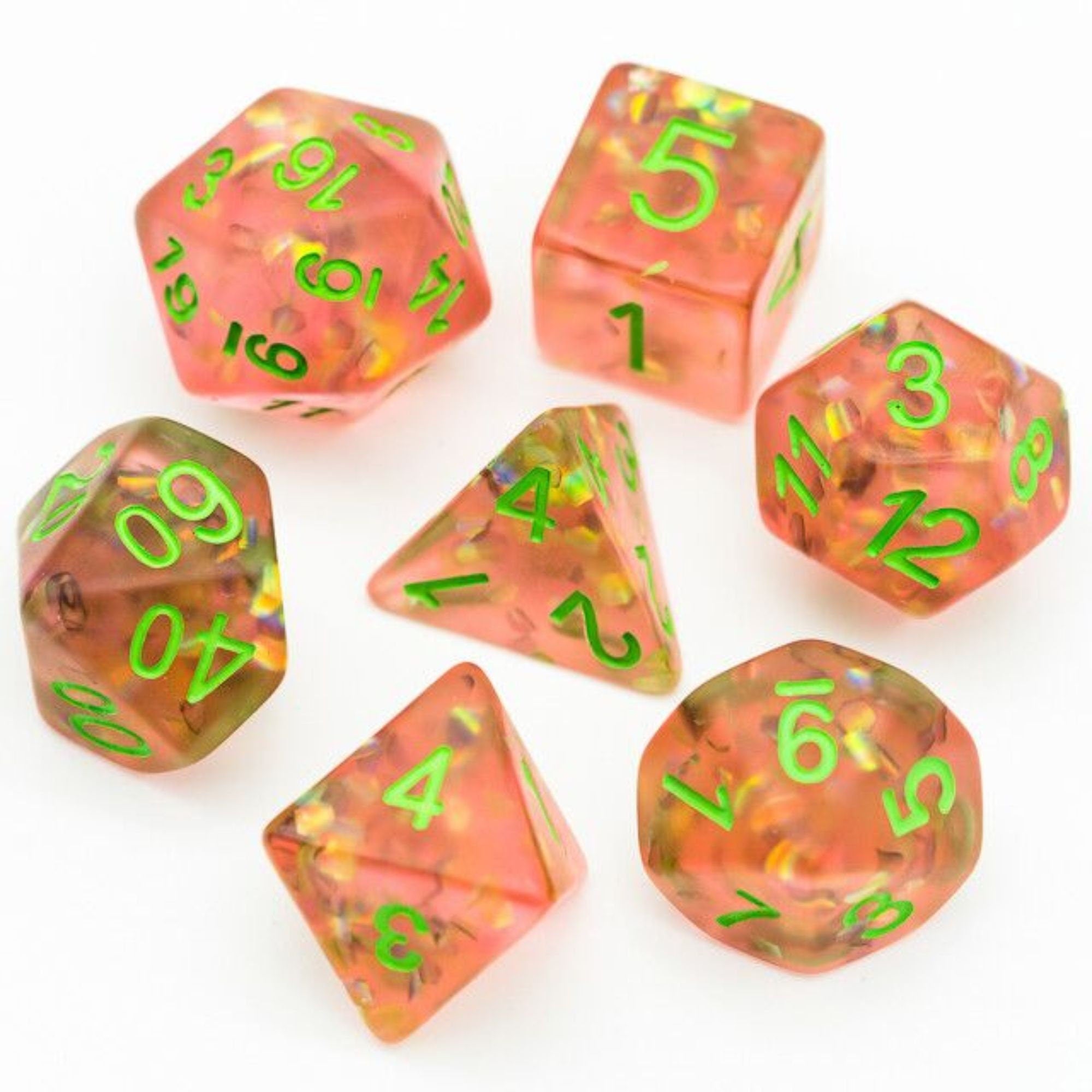 Amber Dragon Scales DND/TTRPG Dice set - Dicemaniac