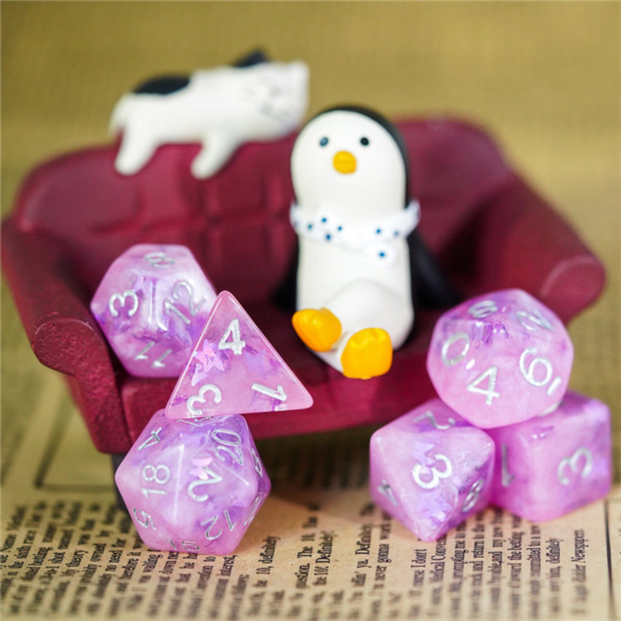 Pink Mariposa DND/TTRPG Dice set - Dicemaniac