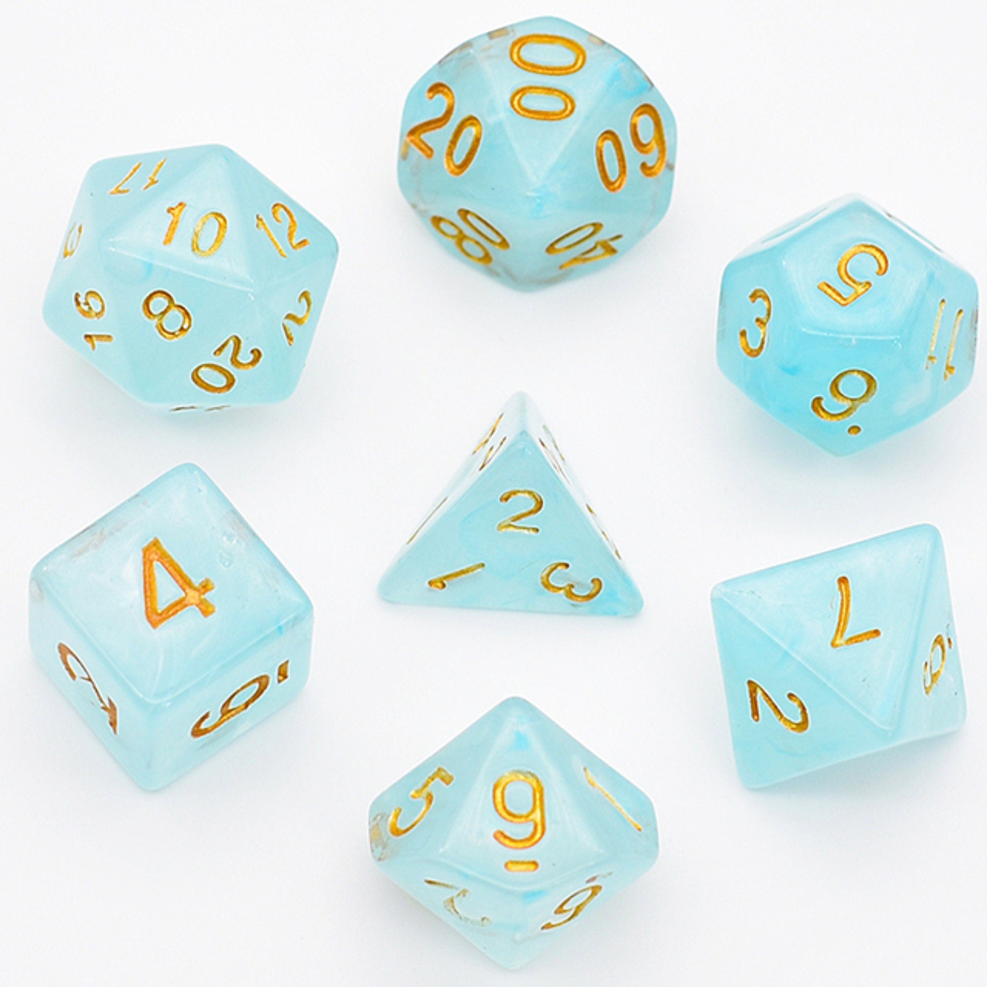 Aquamarine Quartz TTRPG/DND DICE SET - Dicemaniac