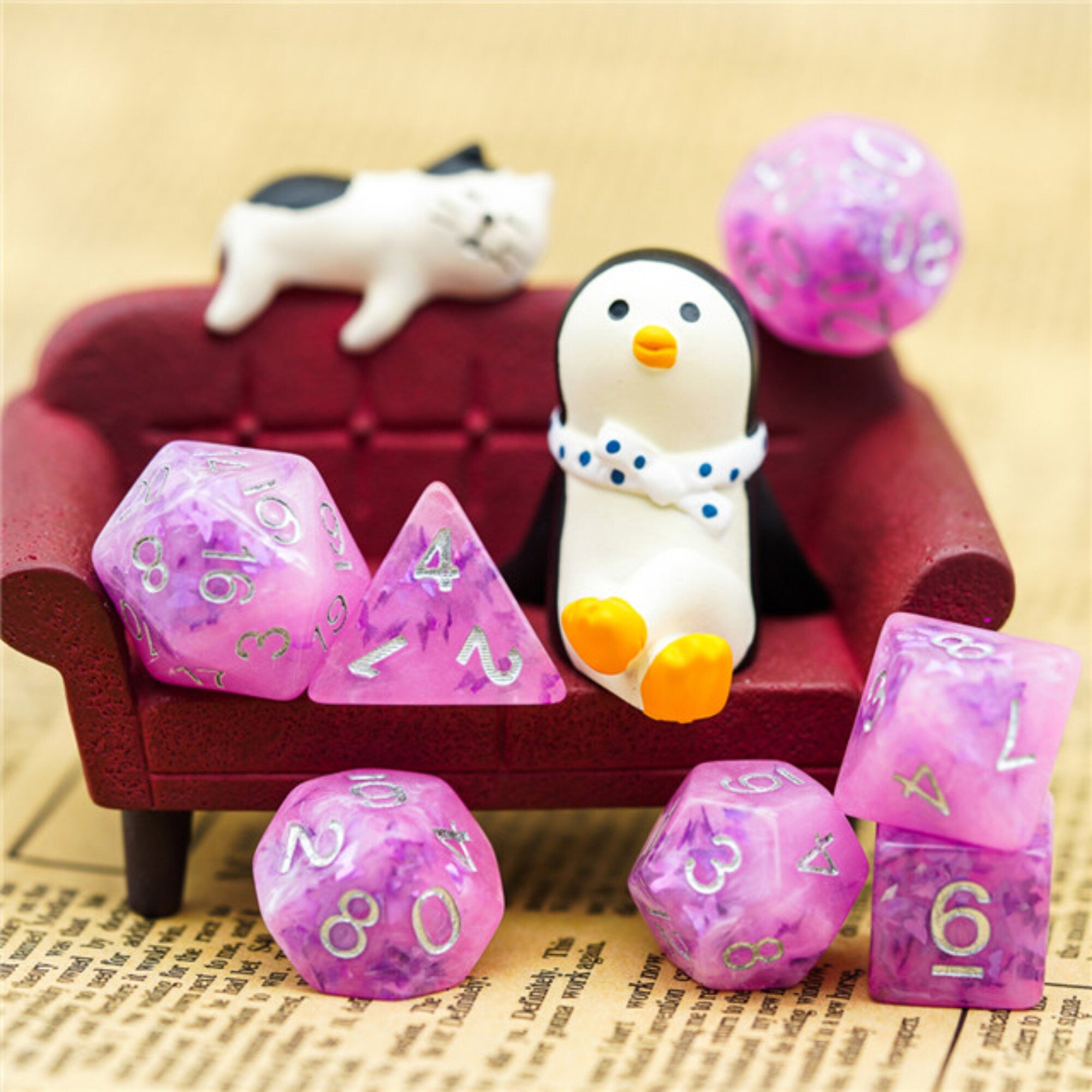 Pink Mariposa DND/TTRPG Dice set - Dicemaniac