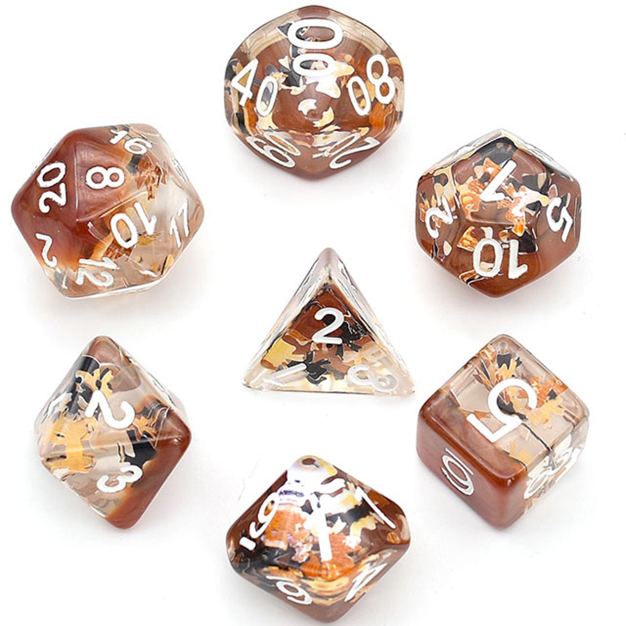 Brown Ribbons DND/TTRPG Dice set - Dicemaniac