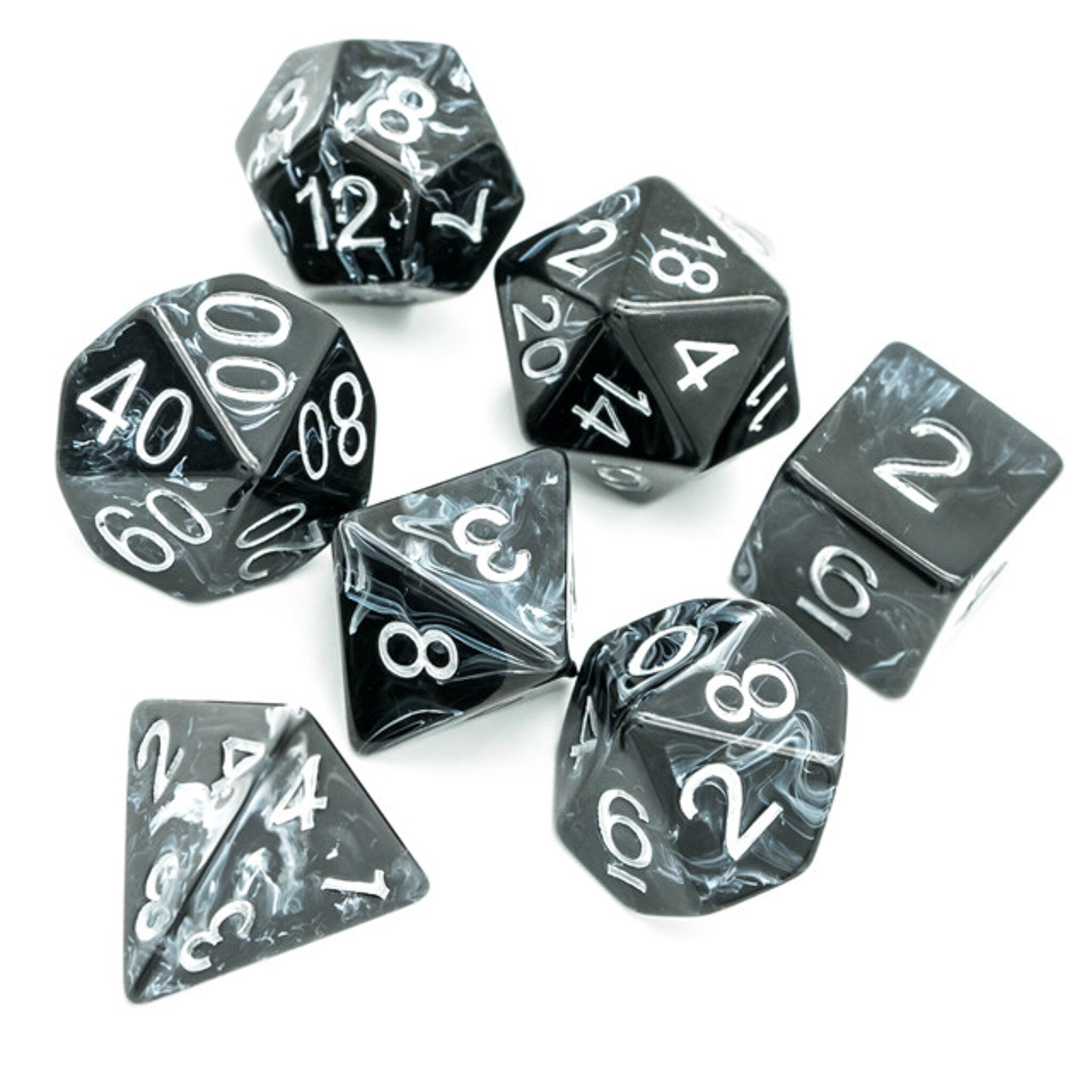 Black stone DND/TTRPG Dice set - Dicemaniac