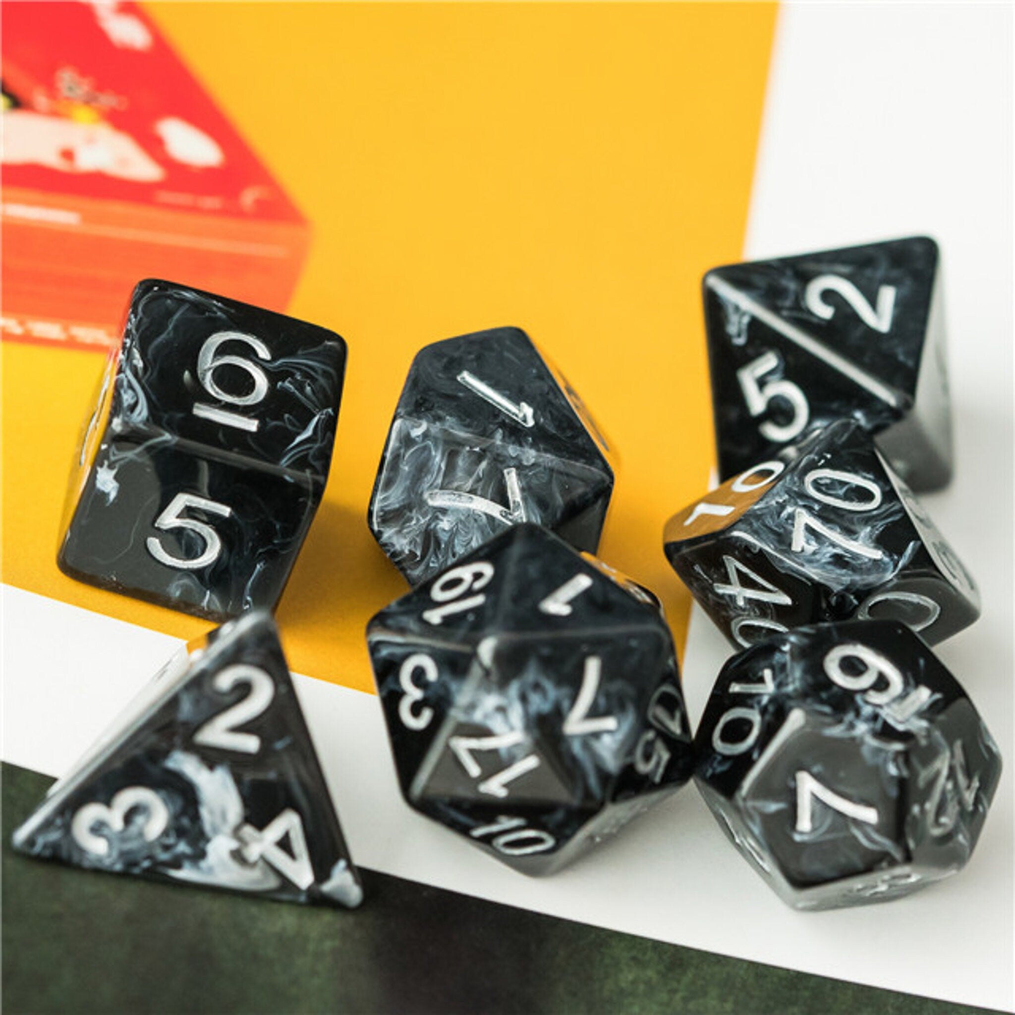 Black stone DND/TTRPG Dice set - Dicemaniac