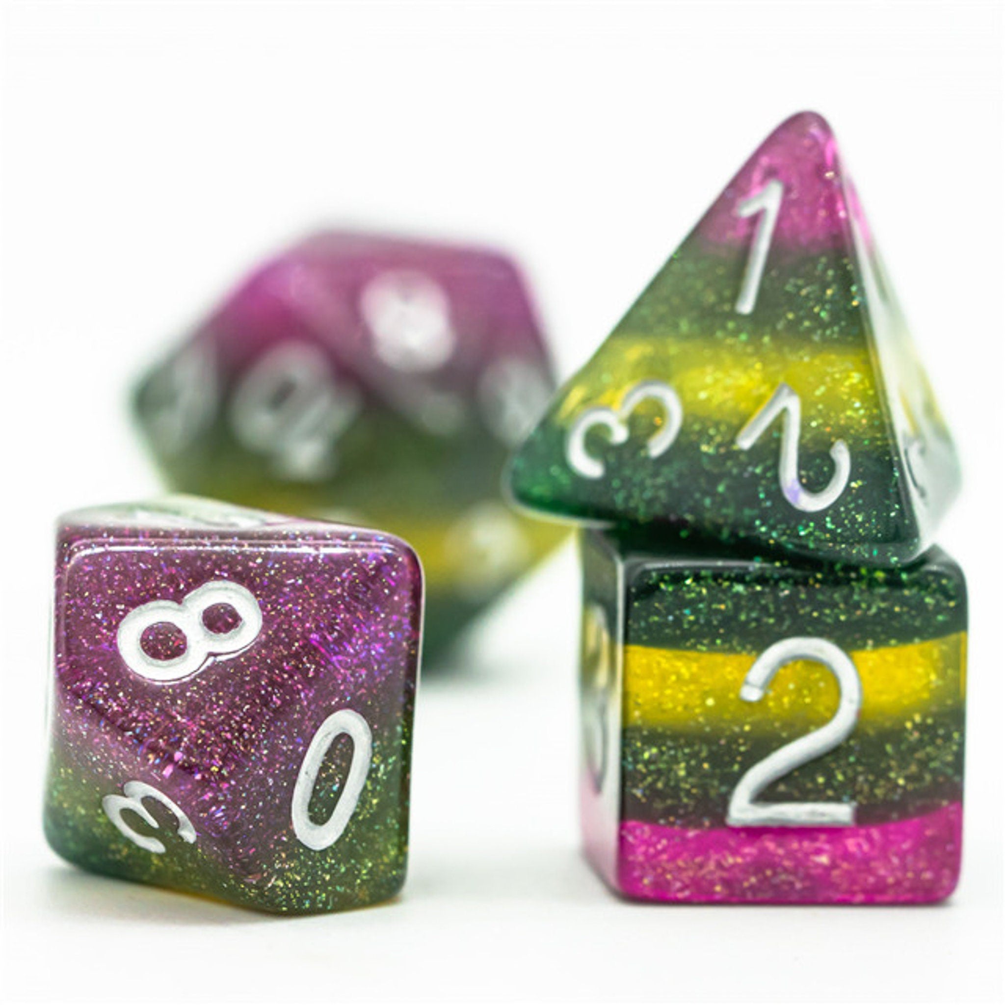 Green & Purple DND/TTRPG Dice set - Dicemaniac