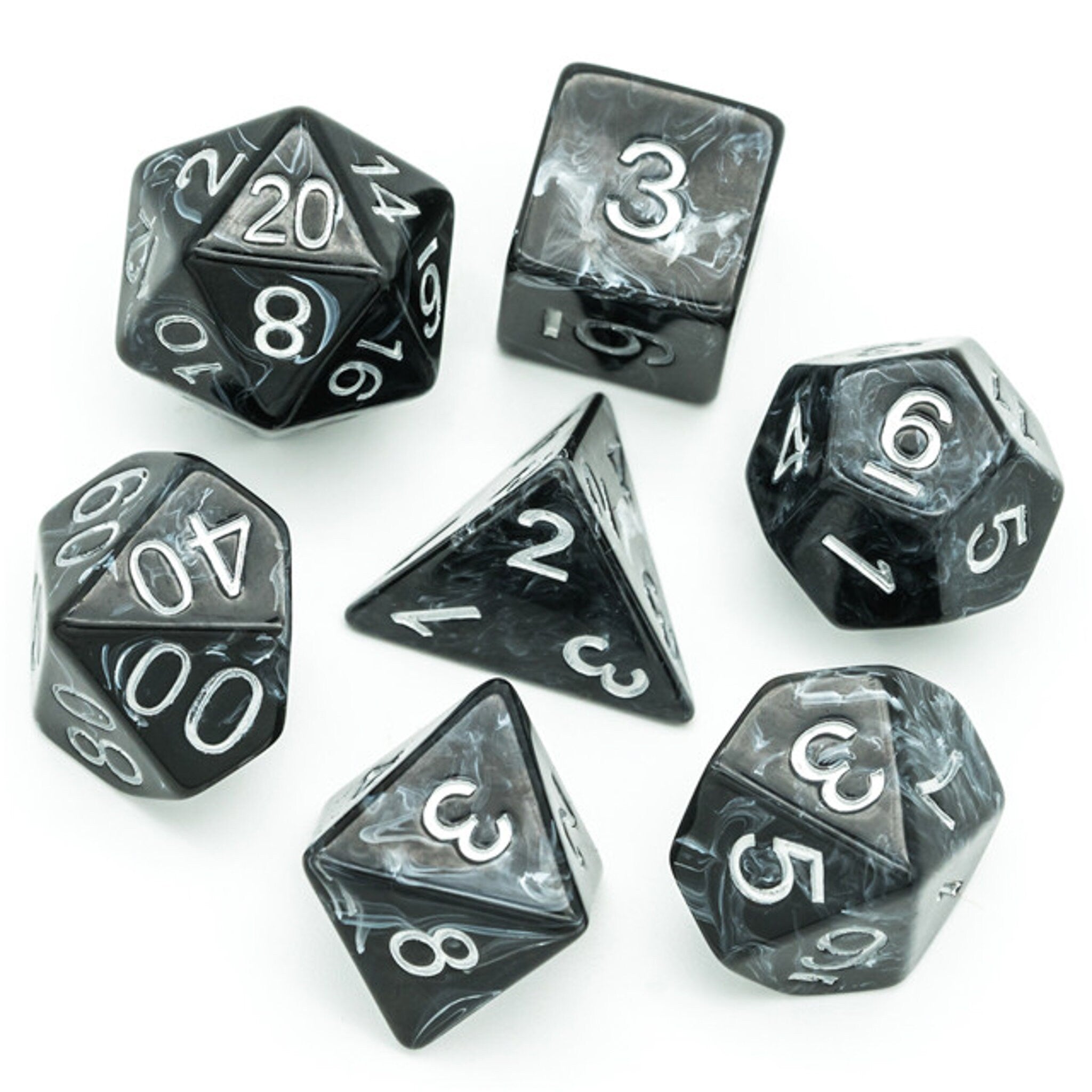 Black stone DND/TTRPG Dice set - Dicemaniac