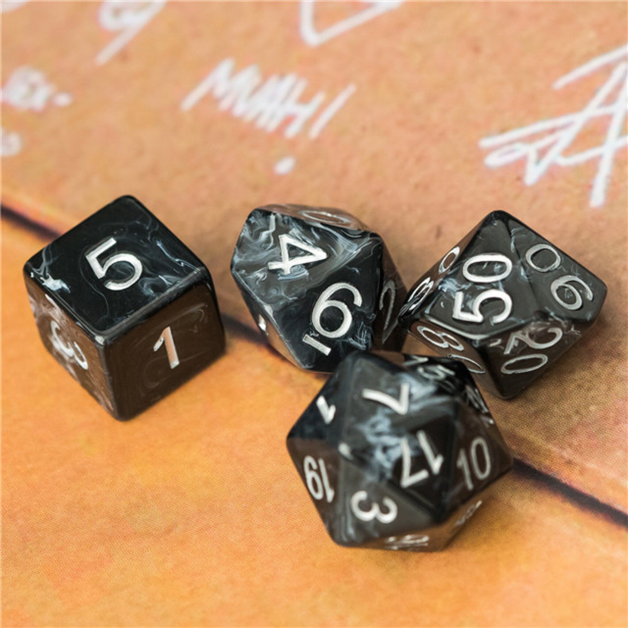 Black stone DND/TTRPG Dice set - Dicemaniac