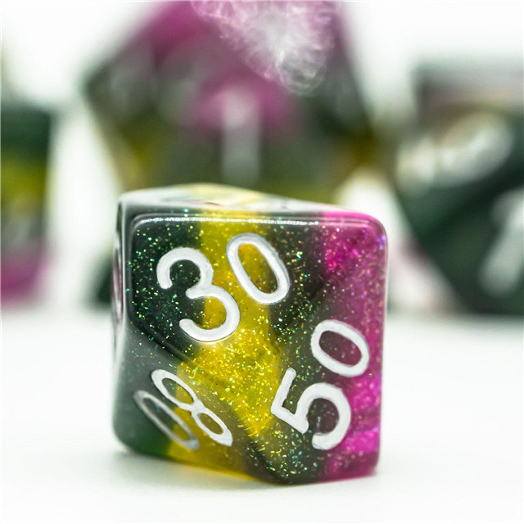 Green & Purple DND/TTRPG Dice set - Dicemaniac