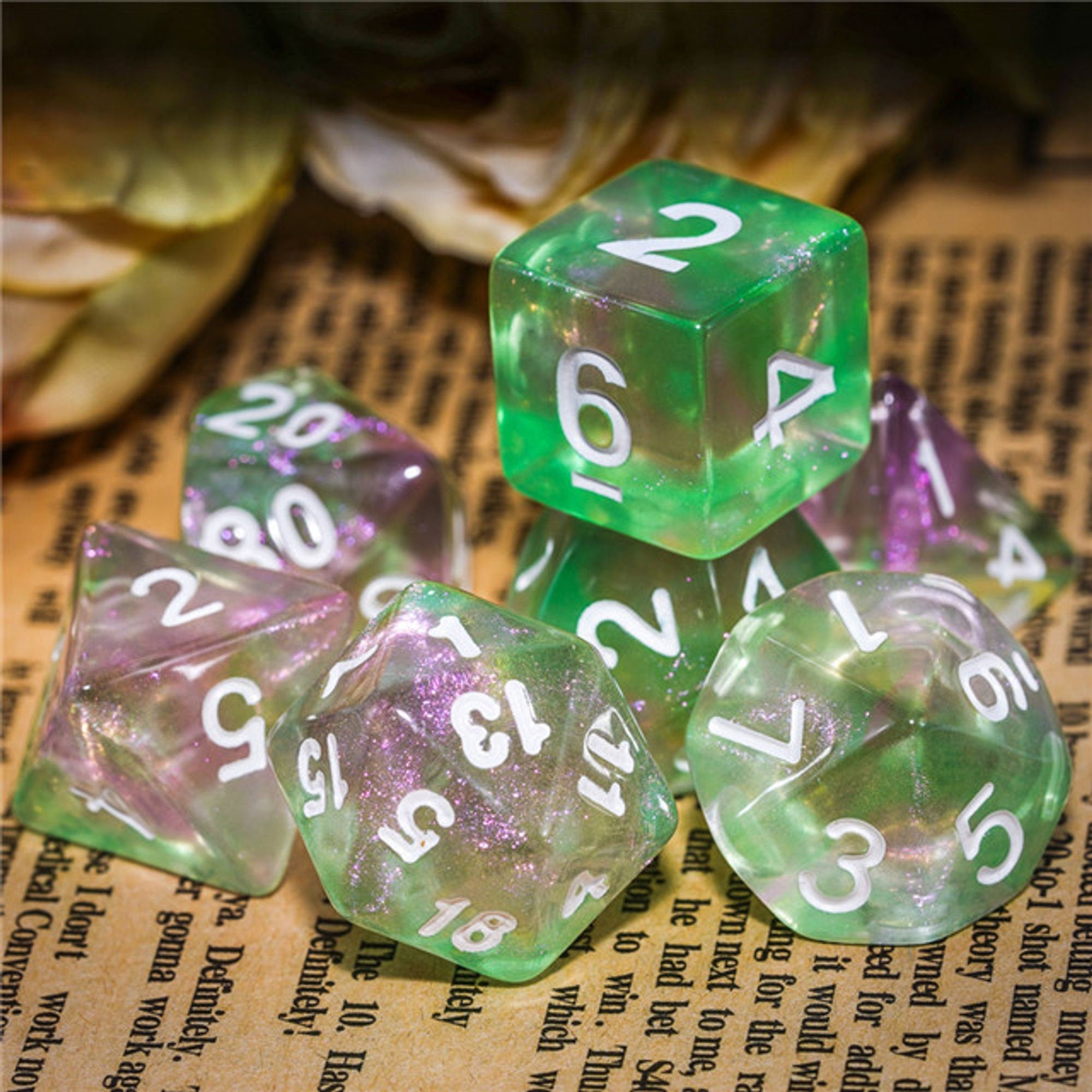 Forest Glass DND/TTRPG Dice set - Dicemaniac