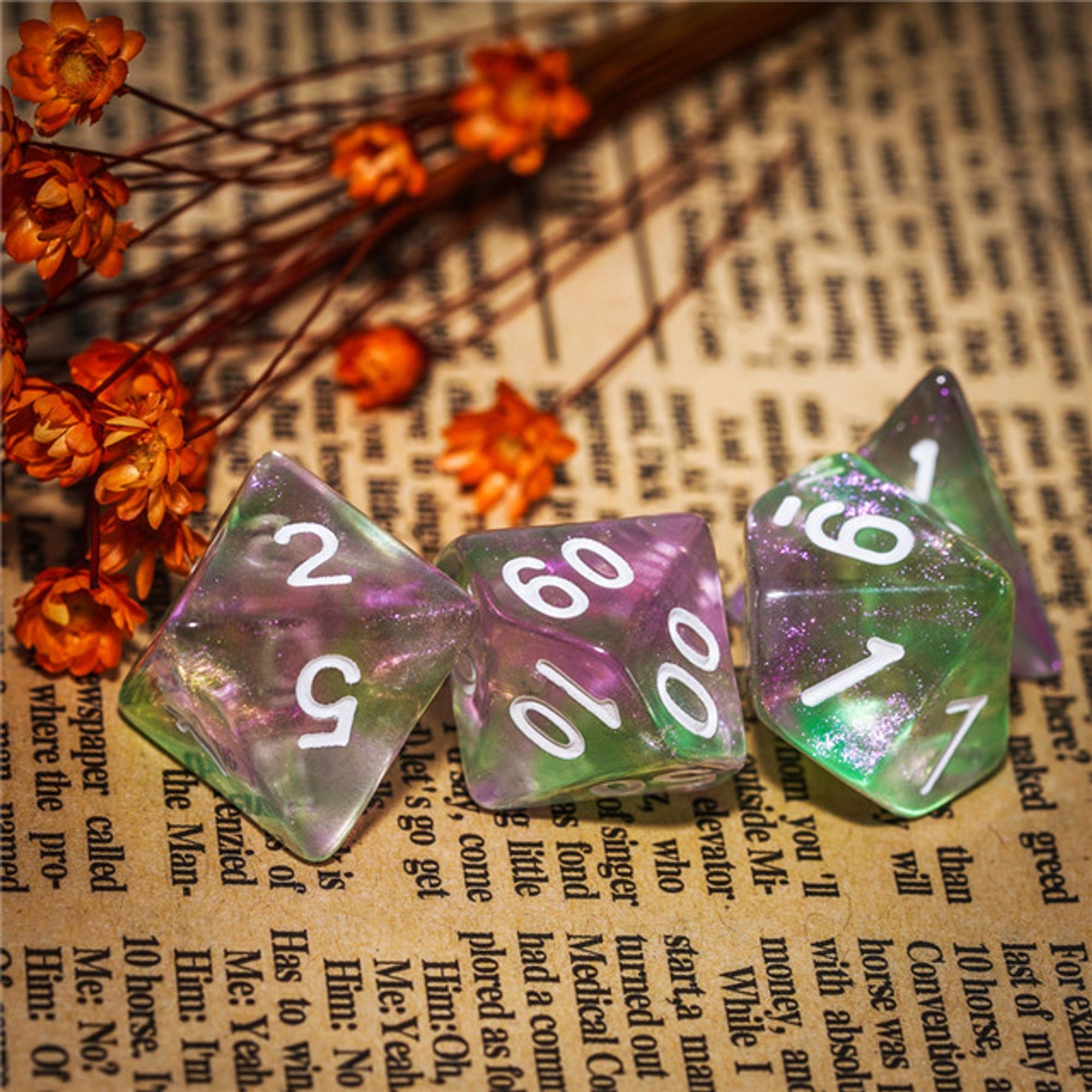 Forest Glass DND/TTRPG Dice set - Dicemaniac