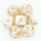 Golden White Marble DND/TTRPG Dice set - Dicemaniac