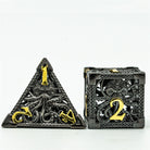 Hollow Octopus Black Gold Metal DND/TTRPG Dice set - Dicemaniac