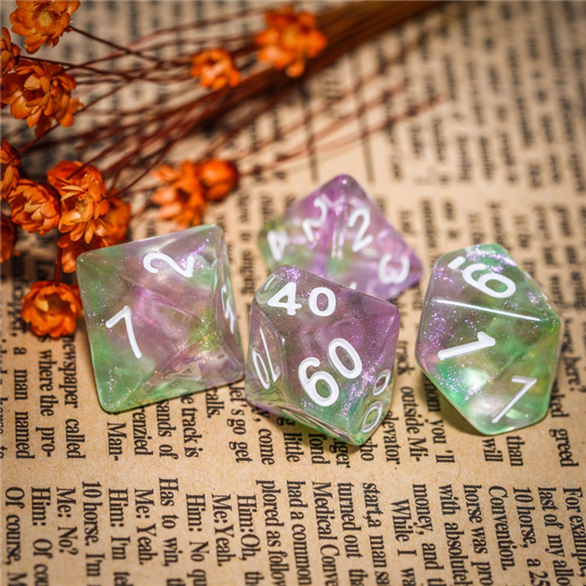 Forest Glass DND/TTRPG Dice set - Dicemaniac