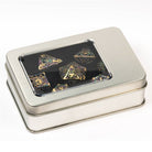 Fluorescent Rainbow Hollow Spider Metal DND/TTRPG Dice set - Dicemaniac