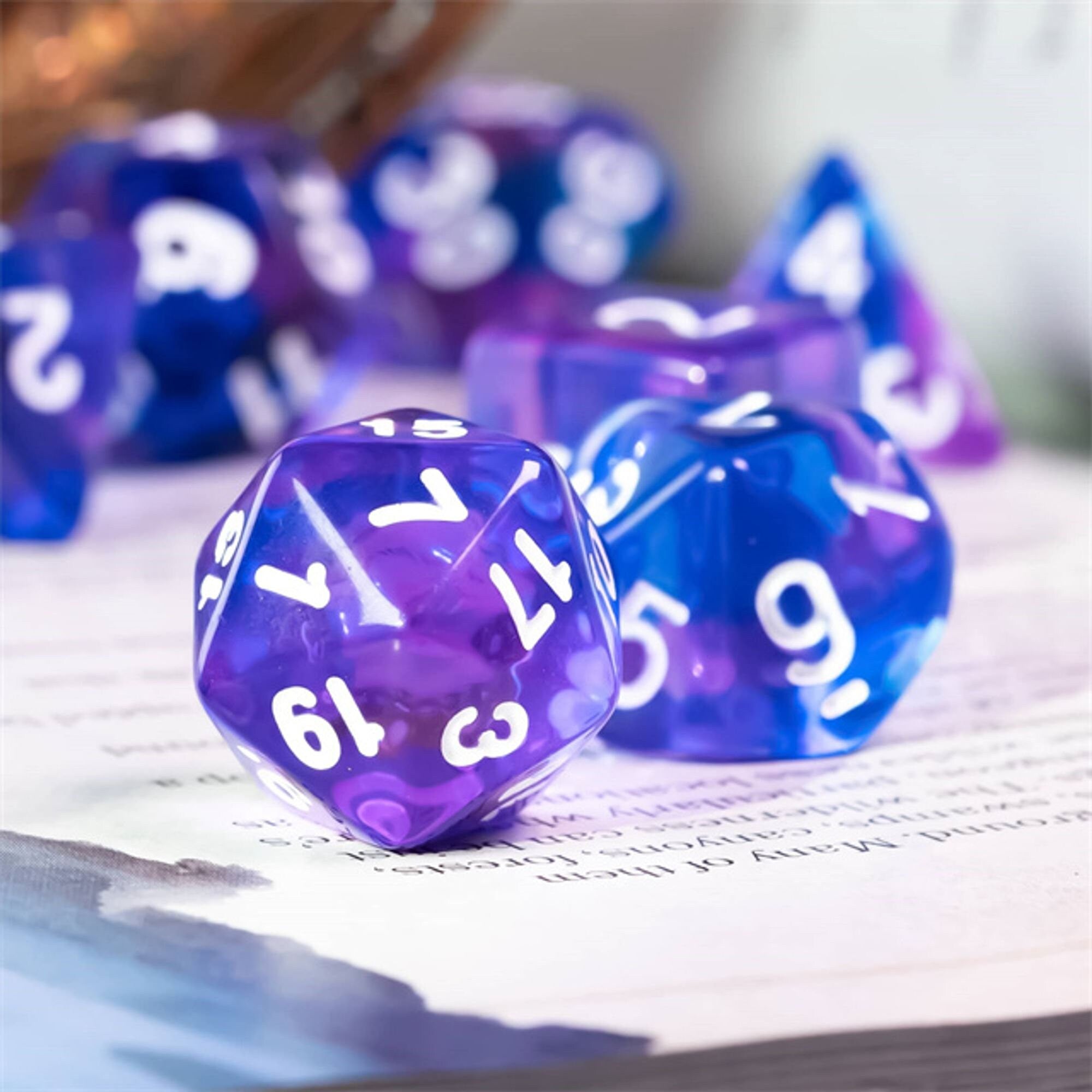 Transparent Eldritch Blast DND/TTRPG Dice set - Dicemaniac