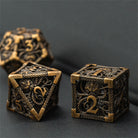 Hollow Octopus Aged Golden Metal DND/TTRPG Dice set - Dicemaniac