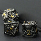 Hollow Octopus Black Gold Metal DND/TTRPG Dice set - Dicemaniac