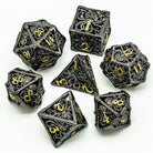 Hollow Octopus Black Gold Metal DND/TTRPG Dice set - Dicemaniac