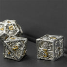 Hollow Octopus Silver Metal DND/TTRPG Dice set - Dicemaniac