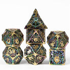 Fluorescent Rainbow Hollow Spider Metal DND/TTRPG Dice set - Dicemaniac