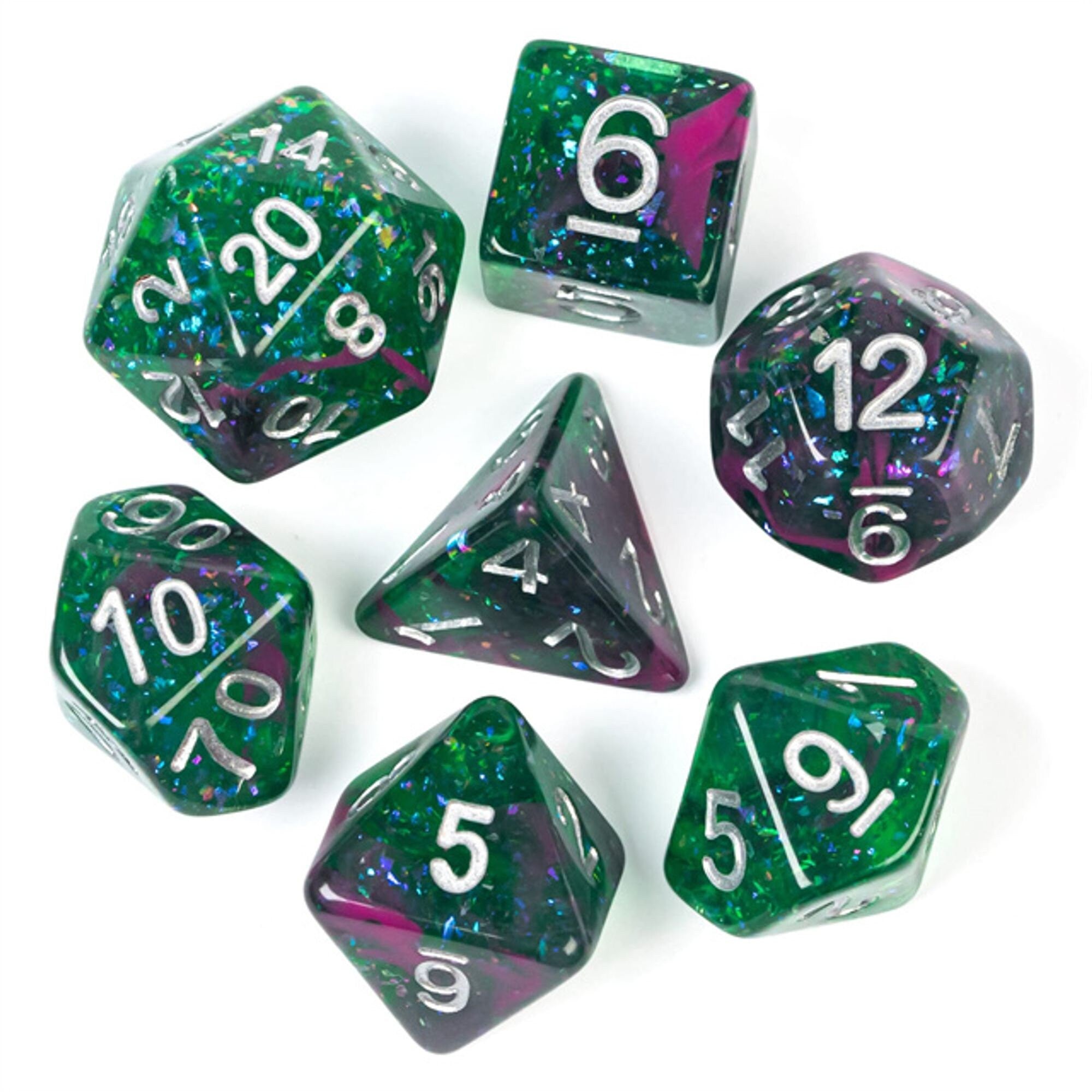 Green Burst DND/TTRPG Dice set - Dicemaniac