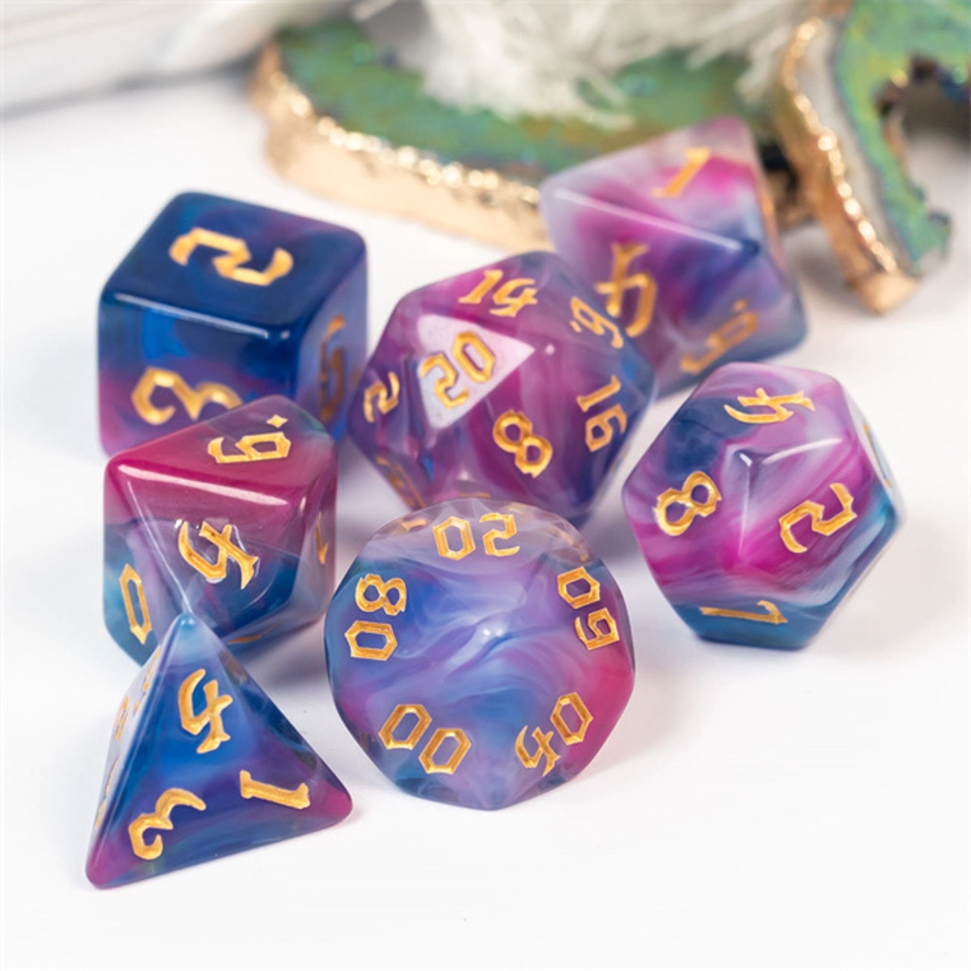 Blue Sun's Zenith TTRPG/DND DICE SET - Dicemaniac
