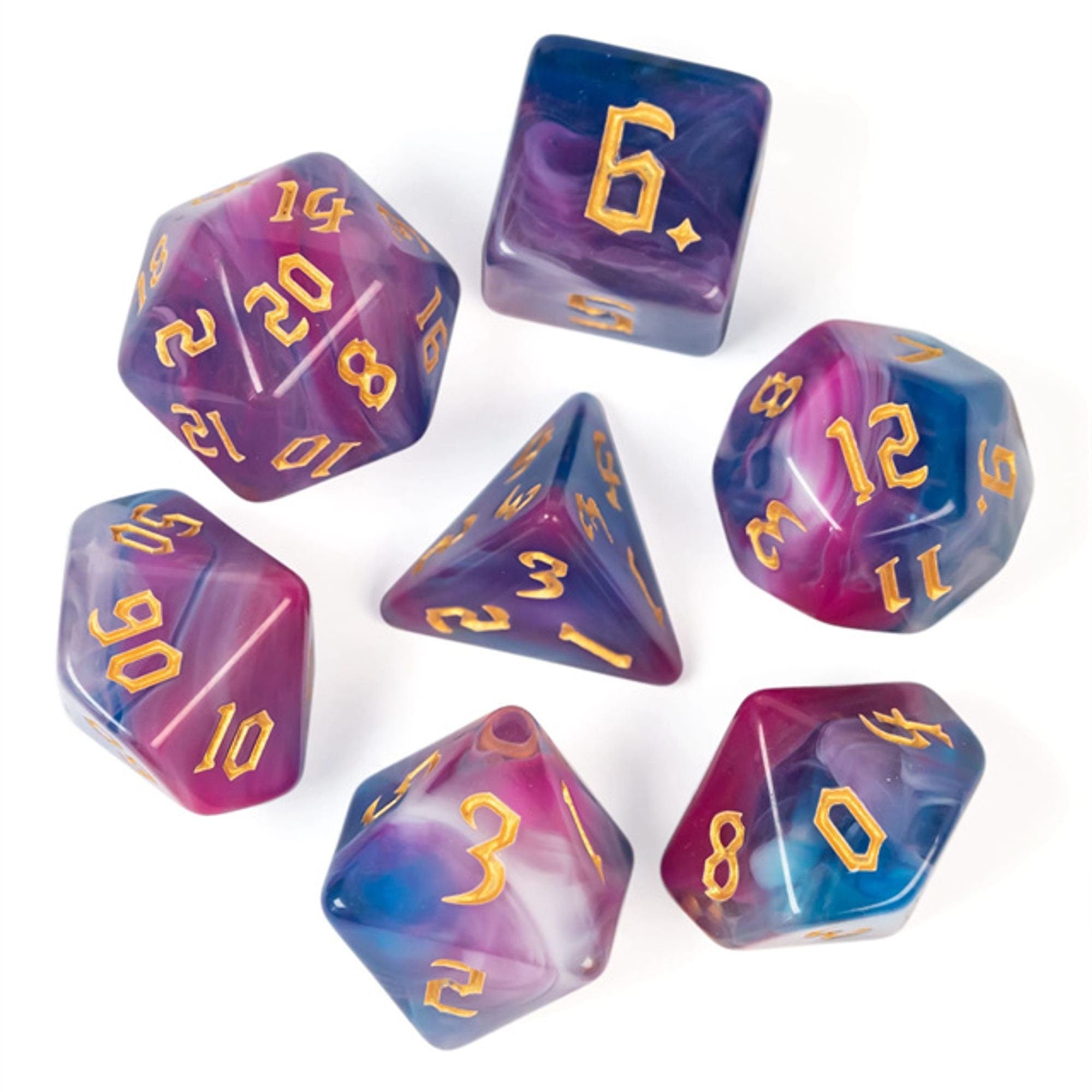 Blue Sun's Zenith TTRPG/DND DICE SET - Dicemaniac