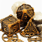 Dagger of Venom Antique Gold Metal Rogue Style DND/TTRPG Dice set - Dicemaniac