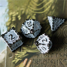 Dagger of Venom Black White Metal Rogue TTRPG/DND DICE SET - Dicemaniac