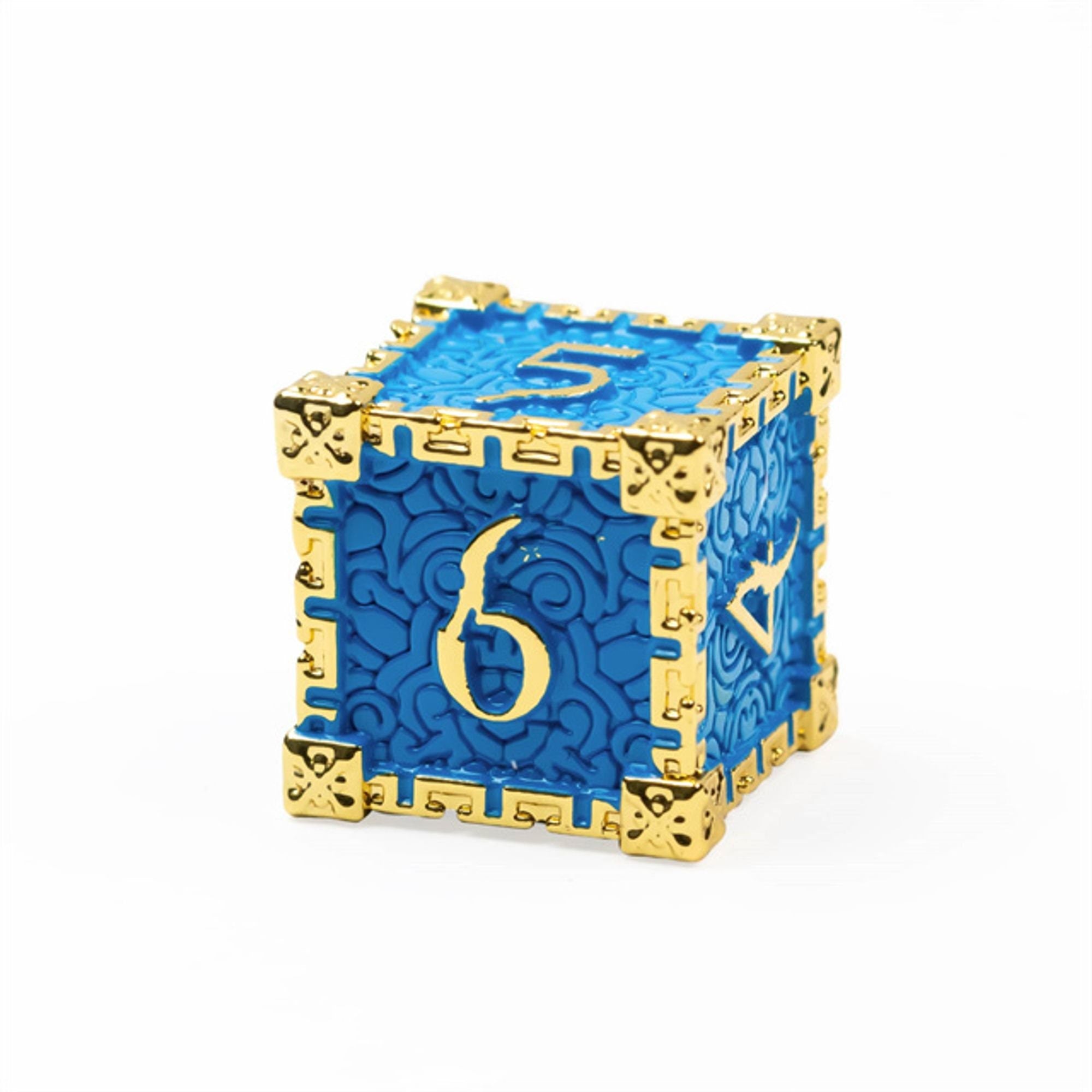 Dagger of Venom Royal Blue Metal Rogue Style DND/TTRPG Dice set - Dicemaniac